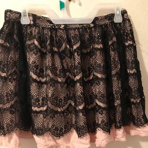 Black and Pink laced skirt